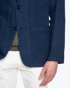 BLAZER DE LINO AZUL HARTFORD