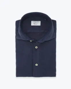 CAMISA DE LINO NAVY MASTRICAMICIAI