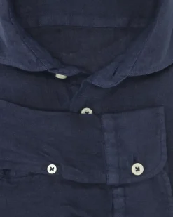 CAMISA DE LINO NAVY MASTRICAMICIAI